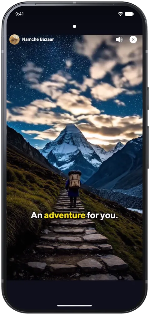 reTrek on Android: A milestone film opening, Namche Bazaar