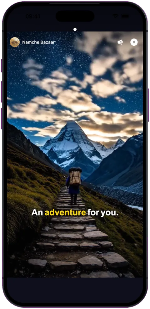 reTrek on iPhone: A milestone film opening, Namche Bazaar