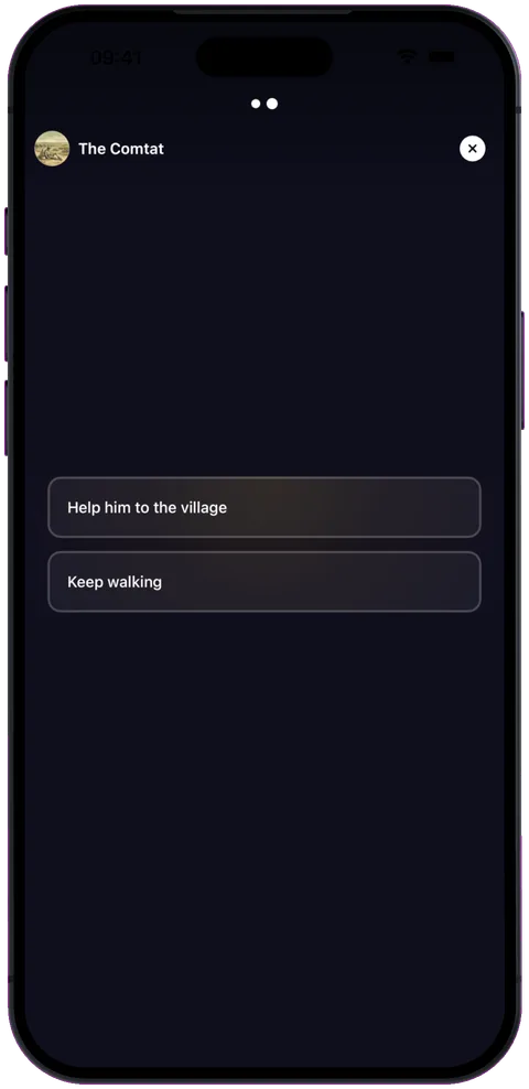 reTrek on iPhone: A story quest at a decision