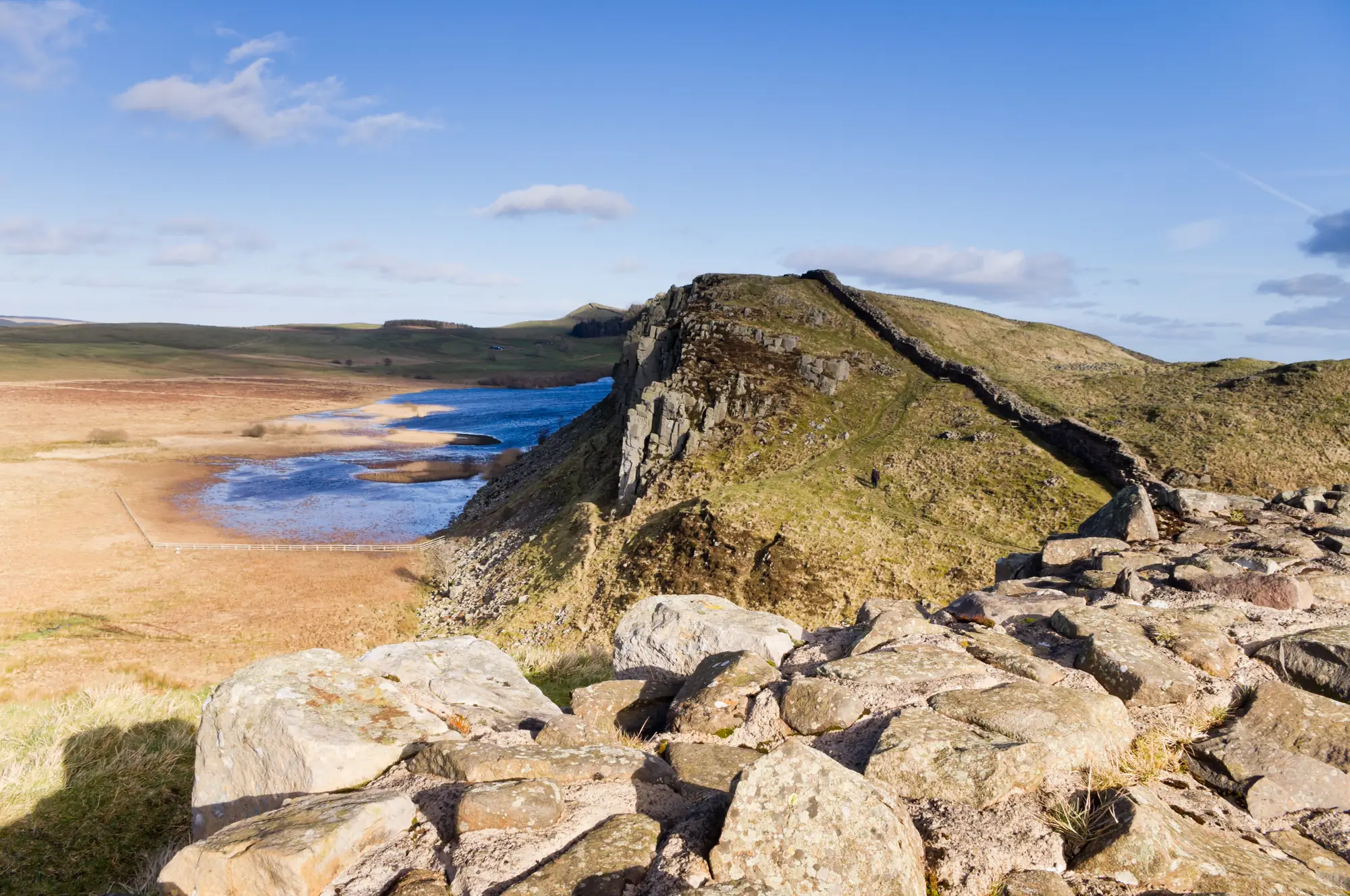 Hadrian's Wall following the ridgeline